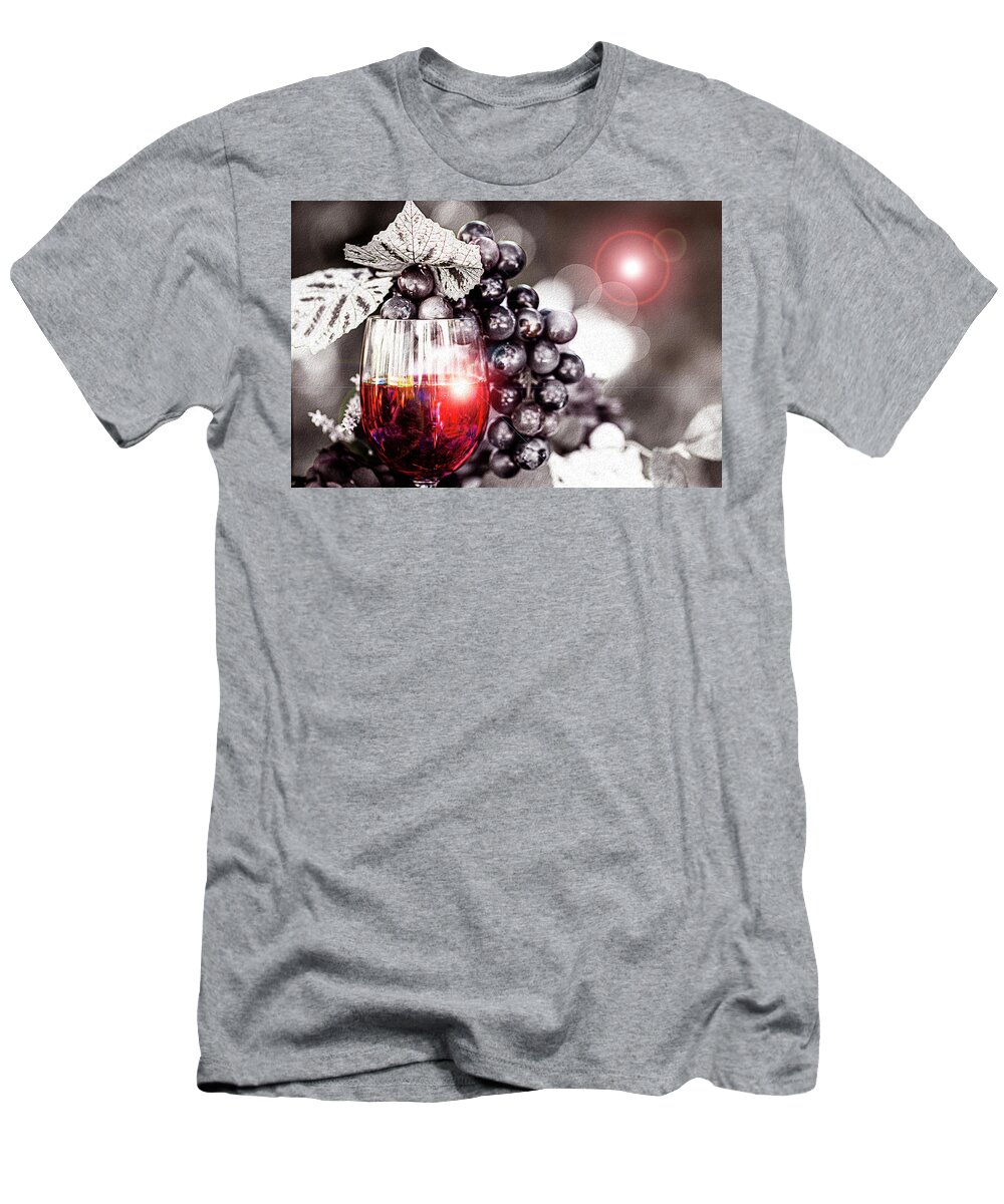 Selective Color T-Shirt featuring the photograph Glass of Liquid Serenity by Vanessa Thomas