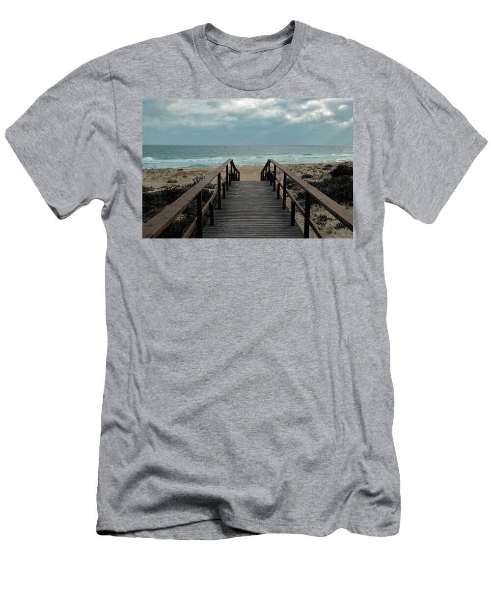 Algarve T-Shirt featuring the photograph Going to Ilha Deserta in Algarve by Angelo DeVal