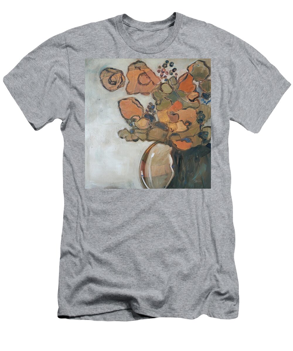 Still Life T-Shirt featuring the painting Gold Bouquet by Sheila Romard