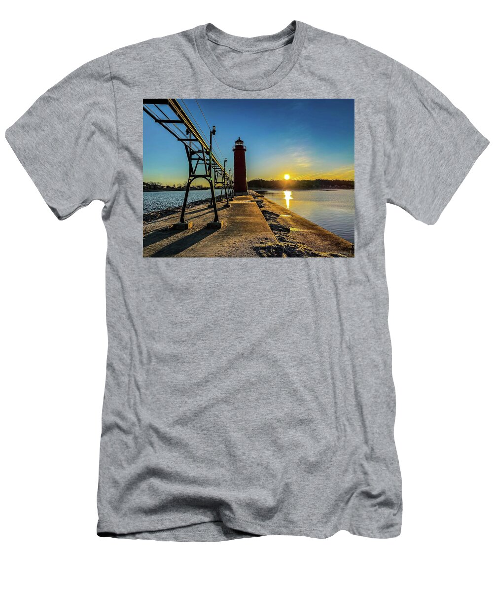 Northernmichigan T-Shirt featuring the photograph Grand Haven Light House IMG_8945 HRes by Michael Thomas