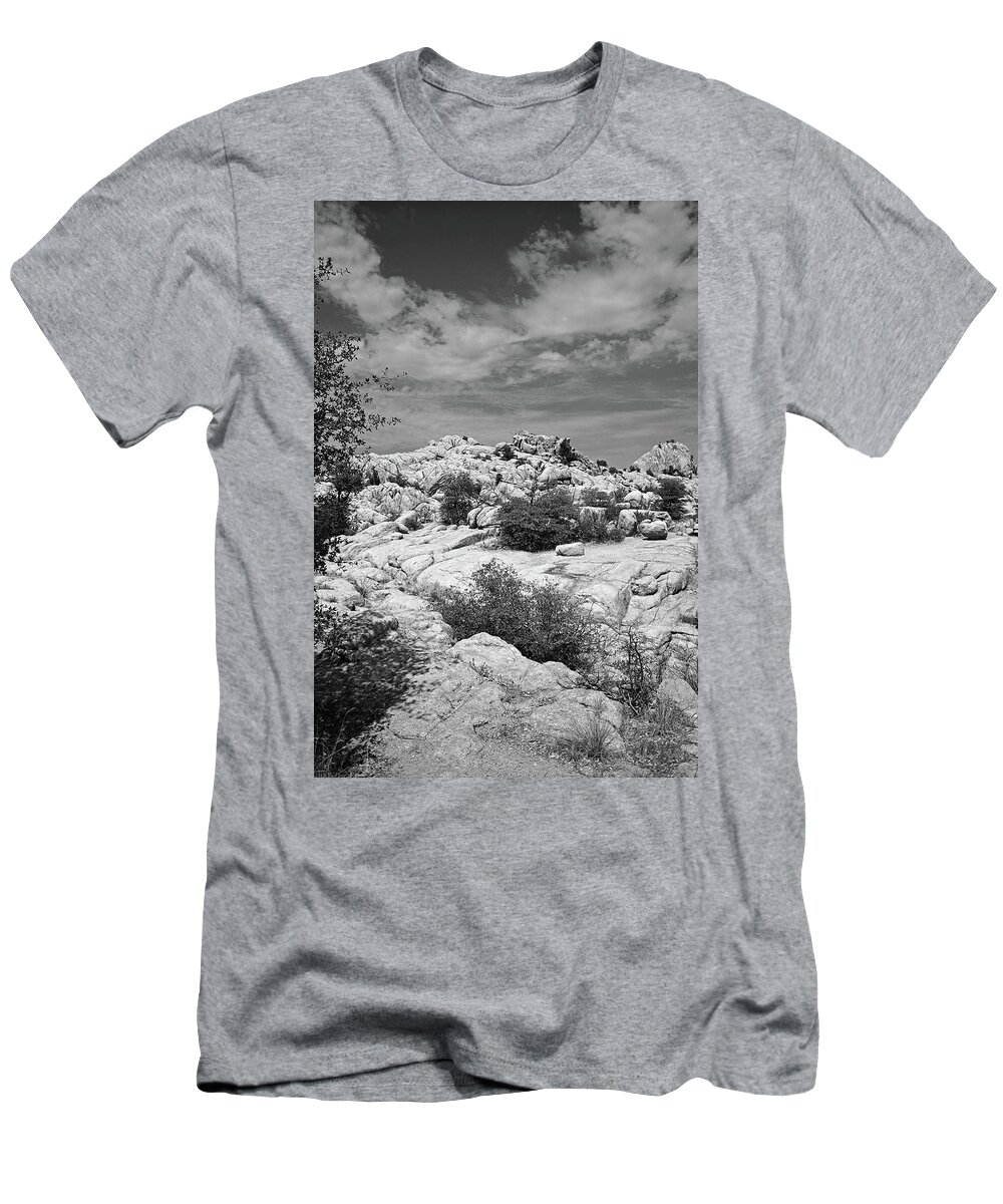 Granite Dells T-Shirt featuring the photograph Granite Dells Black and White by Chance Kafka