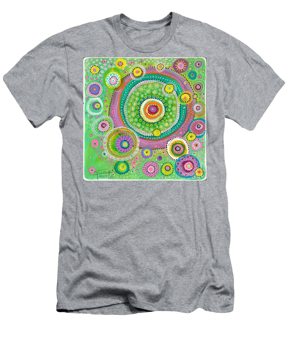 Circles Painting T-Shirt featuring the painting Gratitude by Tanielle Childers