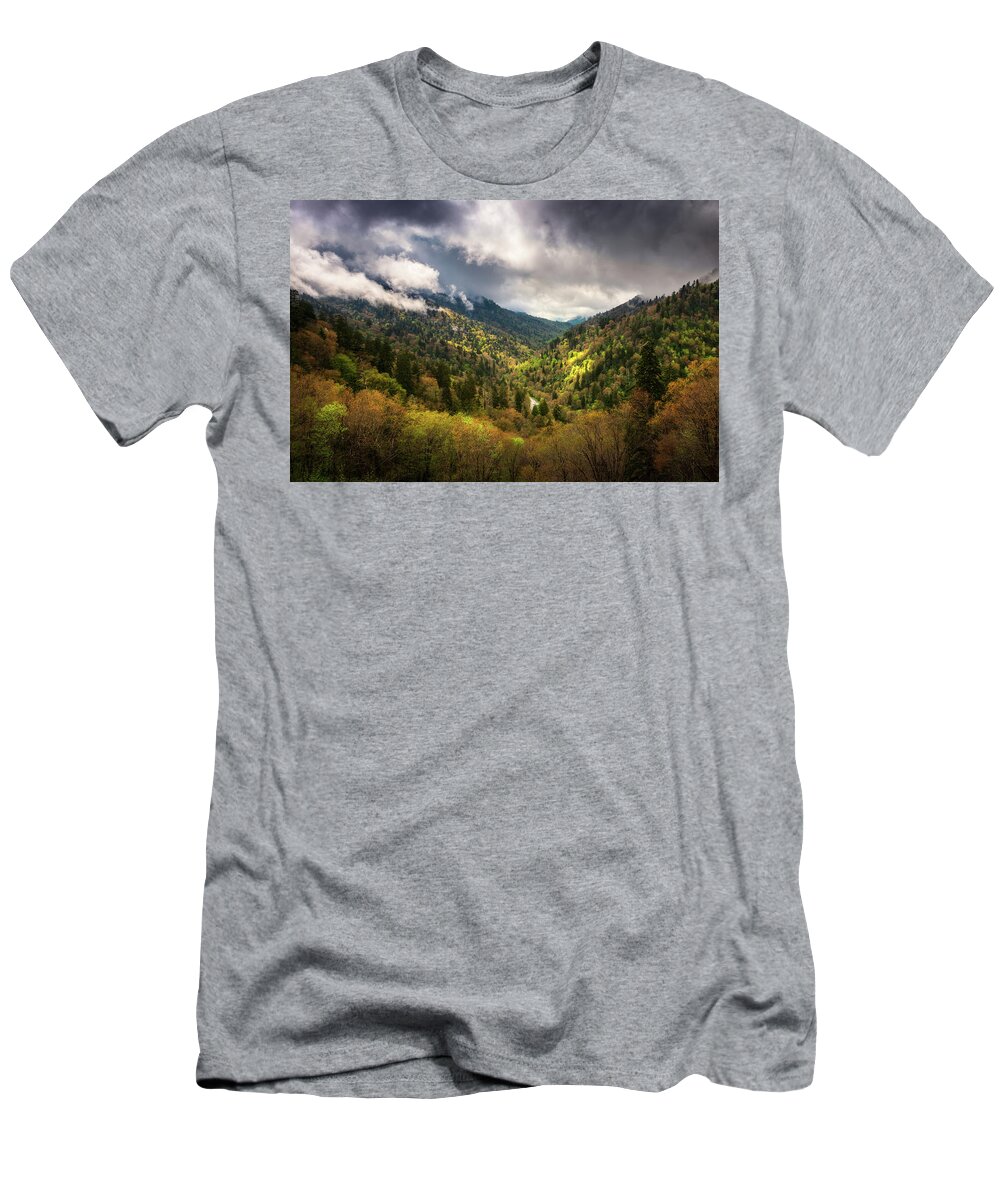 Great Smoky Mountains T-Shirt featuring the photograph Great Smoky Mountains National Park Gatlinburg Tennessee Spring Landscape by Dave Allen