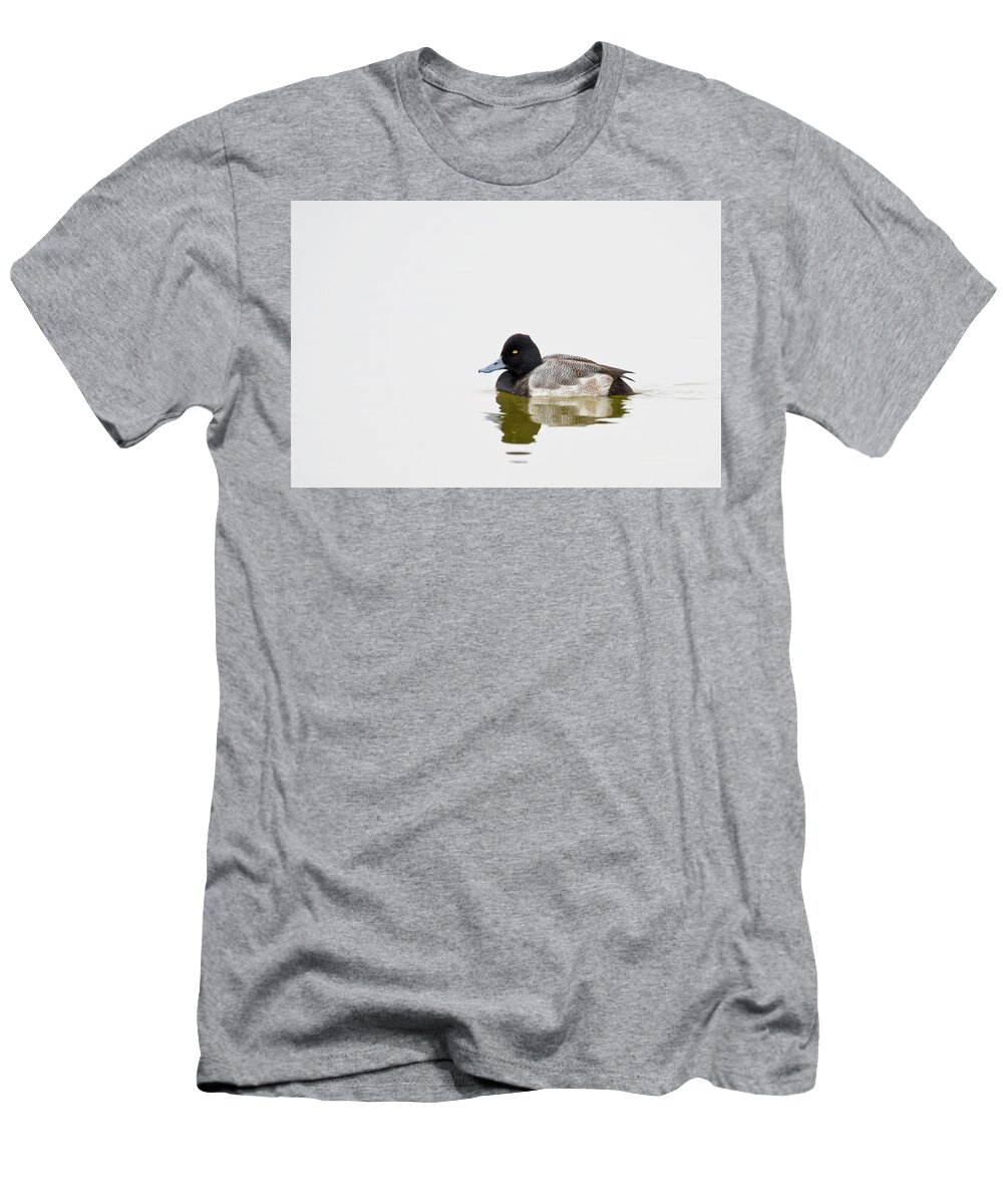 Greater Scaup T-Shirt featuring the photograph Greater Scaup Duck on Lake Mattmuskeet by Bob Decker