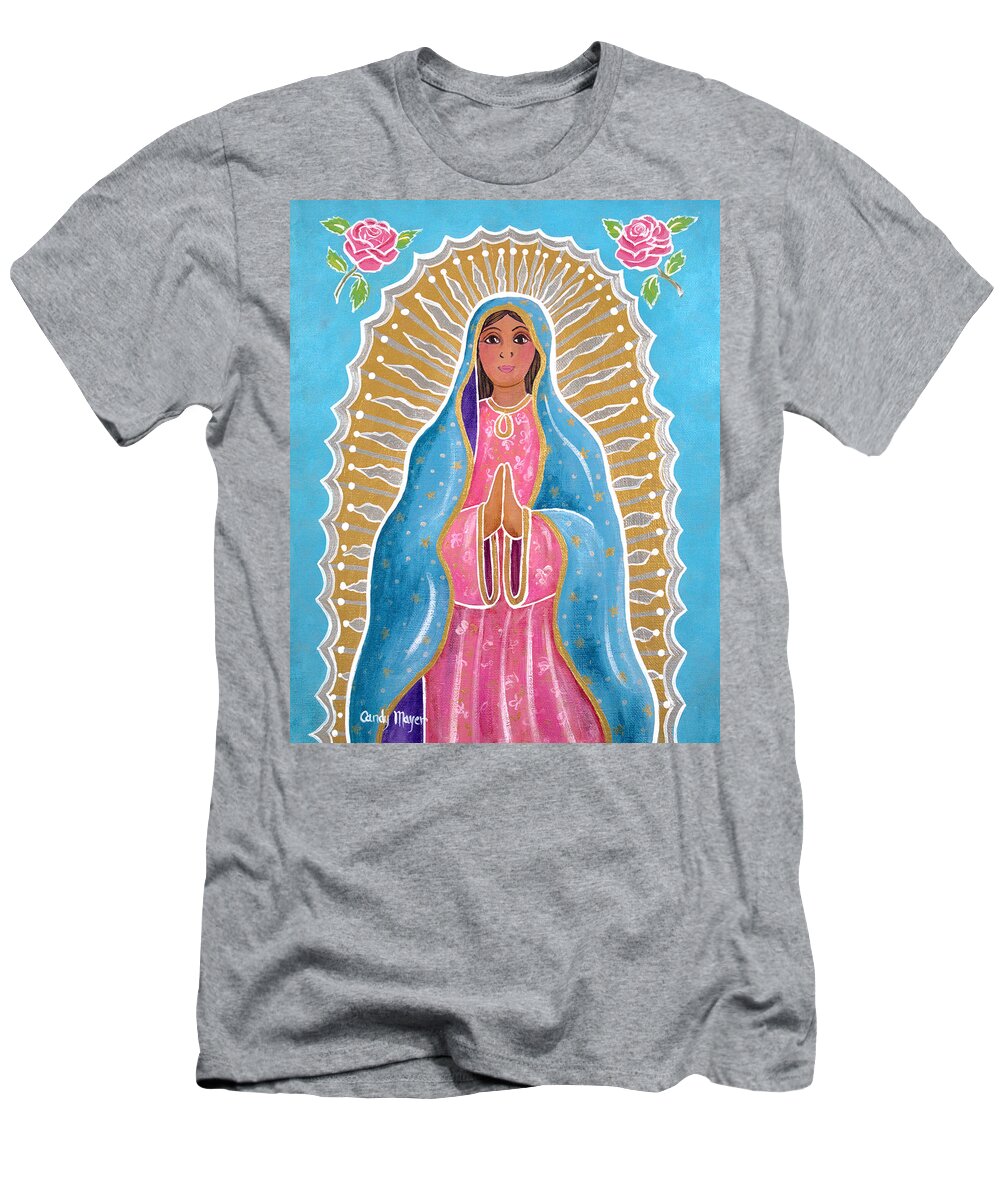 Guadalupe T-Shirt featuring the painting Guadalupe of the Light by Candy Mayer