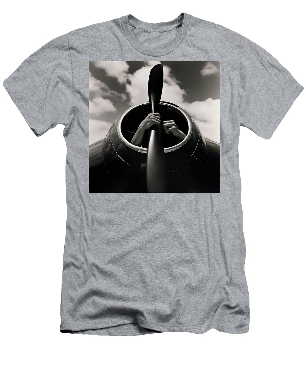 Black T-Shirt featuring the digital art Hand Held Engine Components by YoPedro