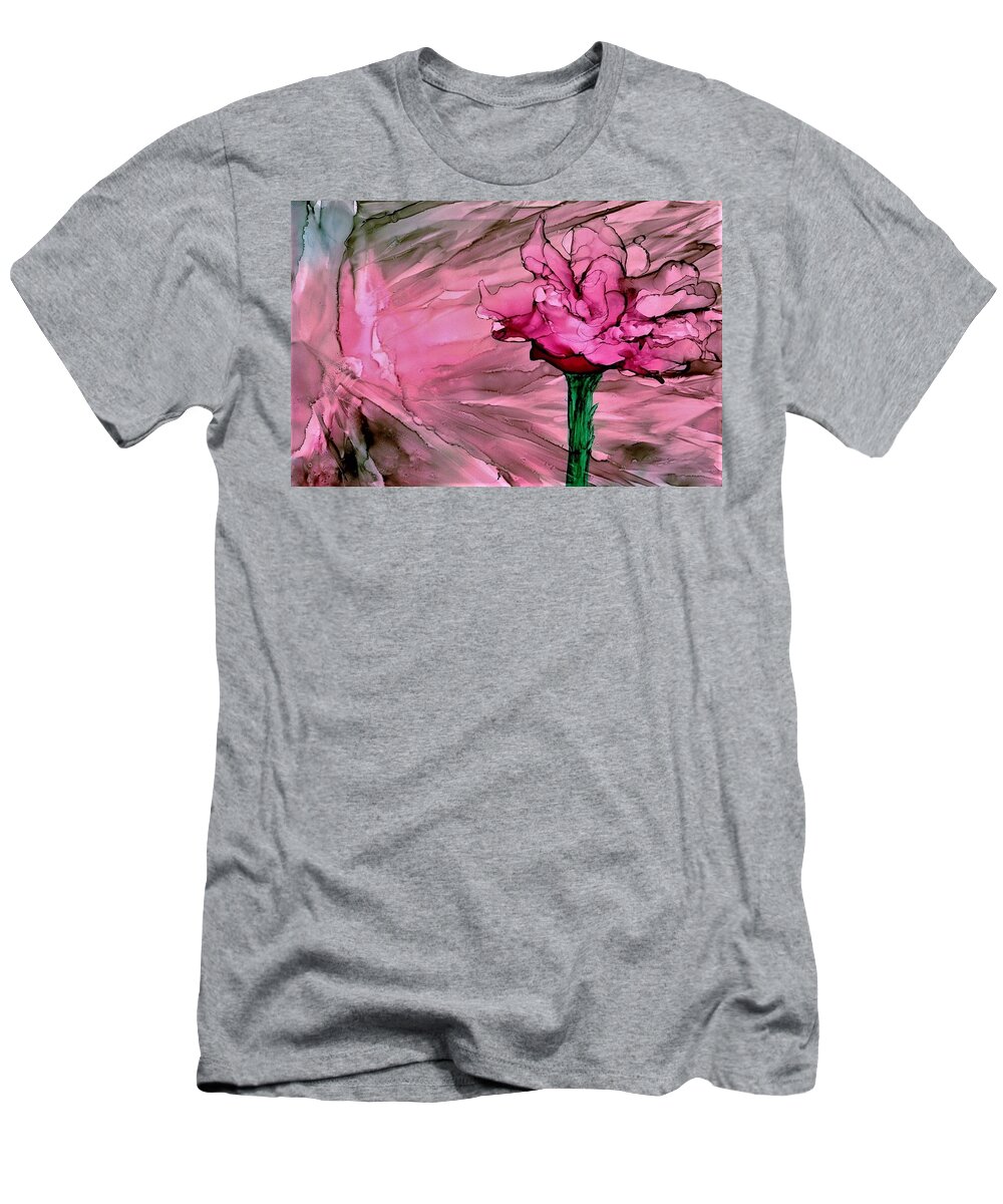 Pink T-Shirt featuring the painting Happy Birthday by Angela Marinari