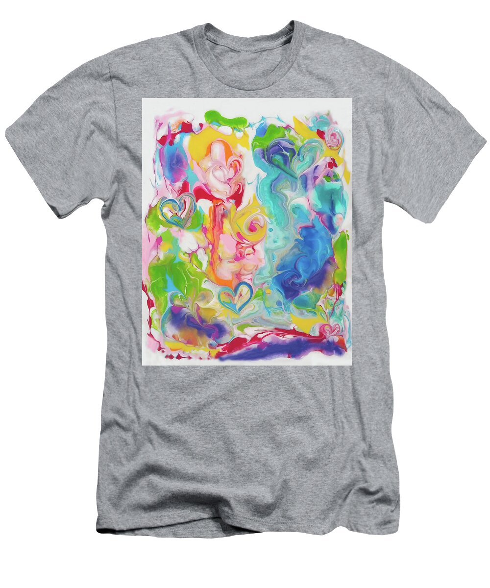 Bright T-Shirt featuring the painting Happy Little Ditty by Deborah Erlandson