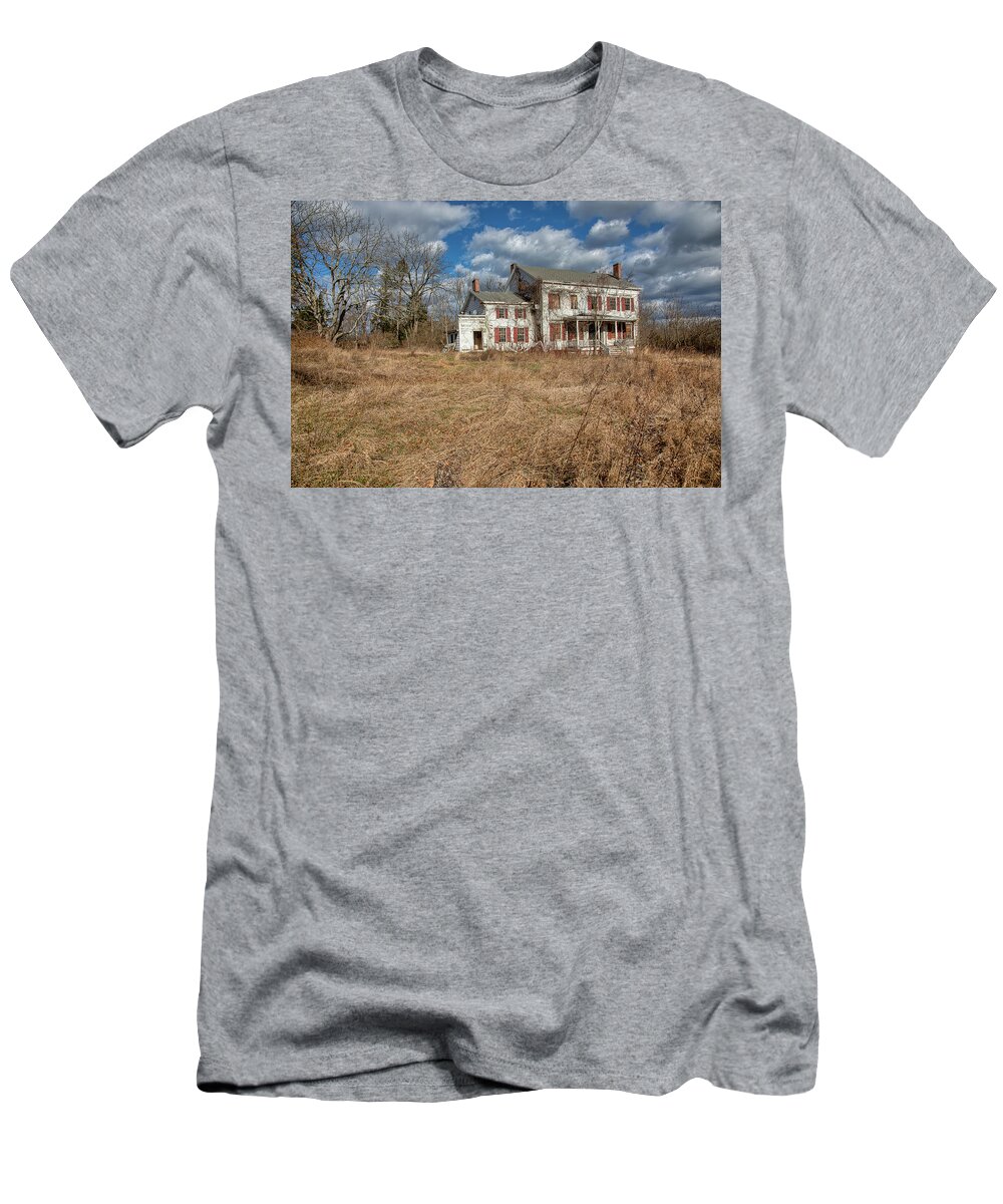 Haunted T-Shirt featuring the photograph Haunted Farm House by David Letts