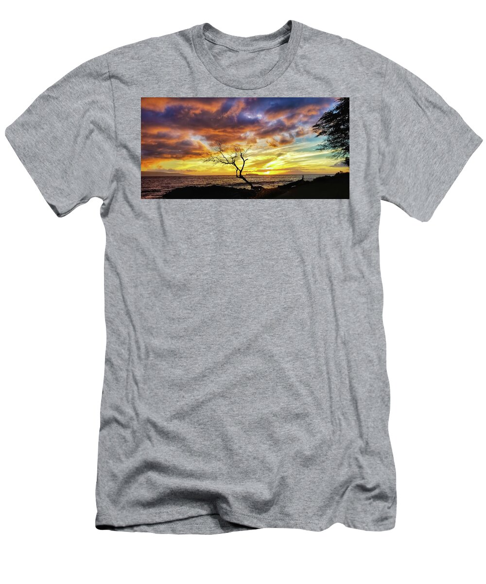 Sunset T-Shirt featuring the photograph Hawaiian Sunset by Chris Casas