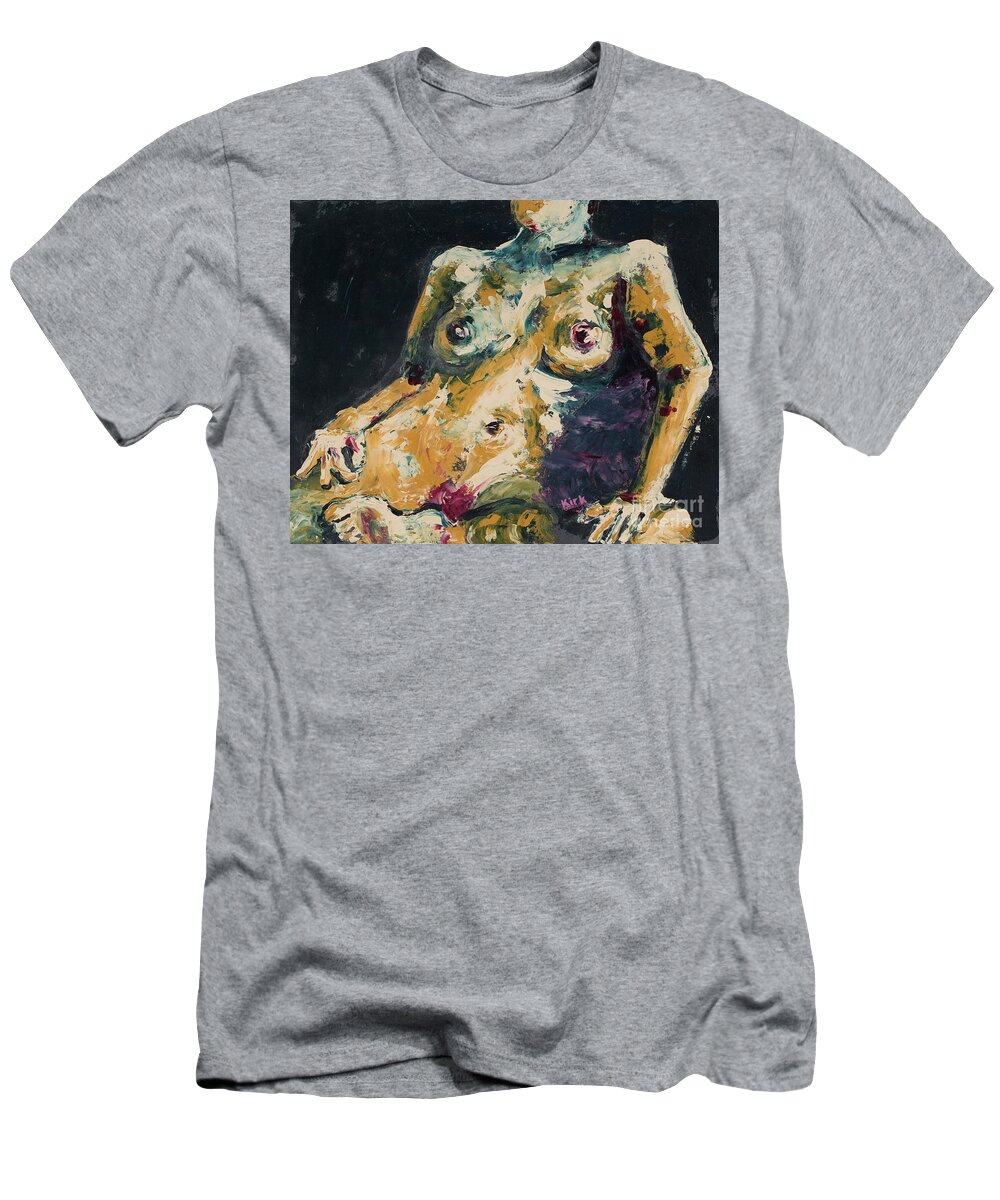 Figure Painting T-Shirt featuring the painting Head Over Heals by PJ Kirk