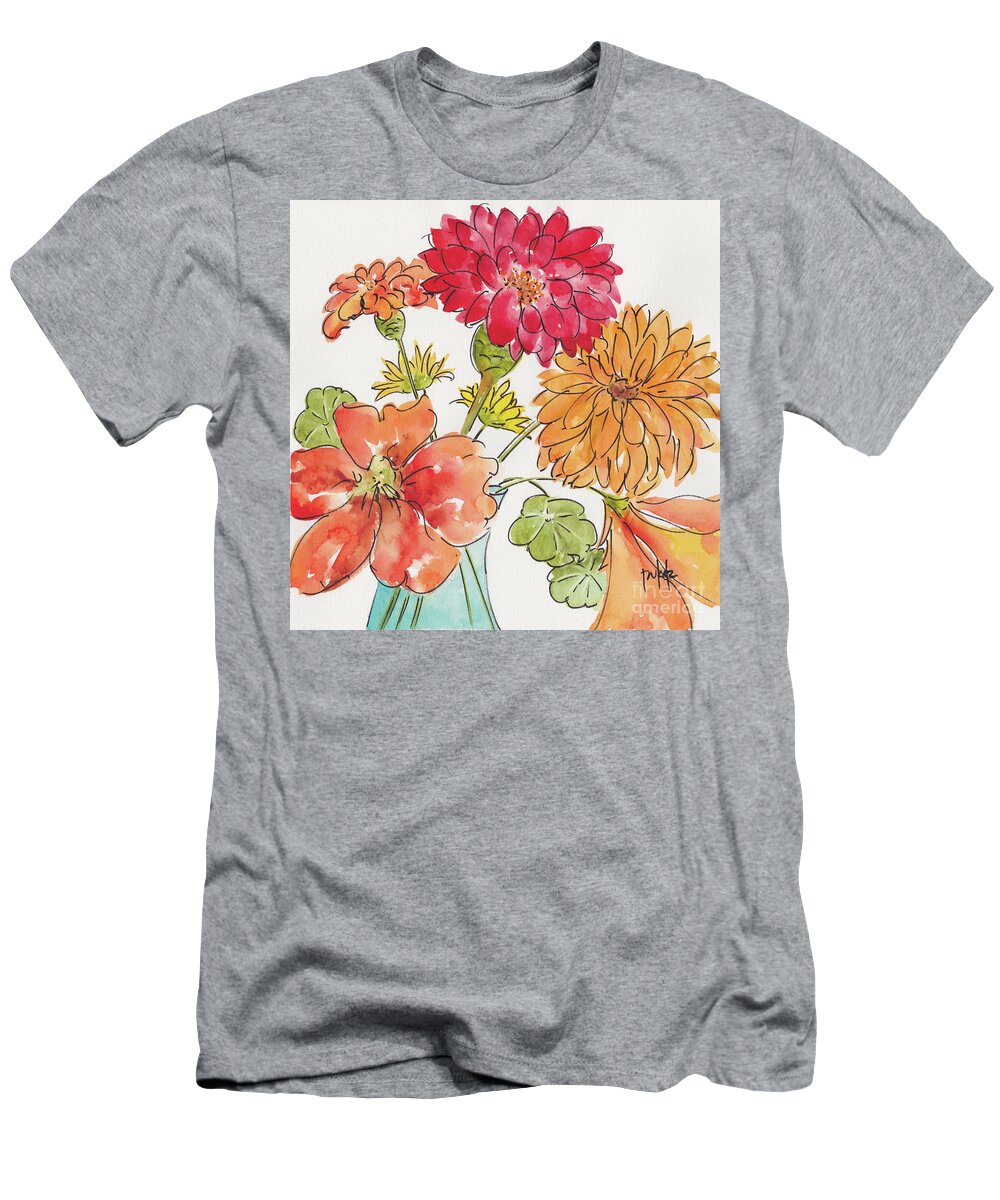 Bold Florals T-Shirt featuring the painting Heatwave by Pat Katz