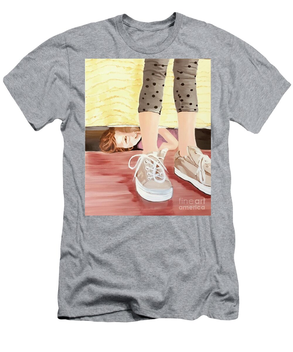 Original Art Work T-Shirt featuring the painting Hide and Seek by Theresa Honeycheck