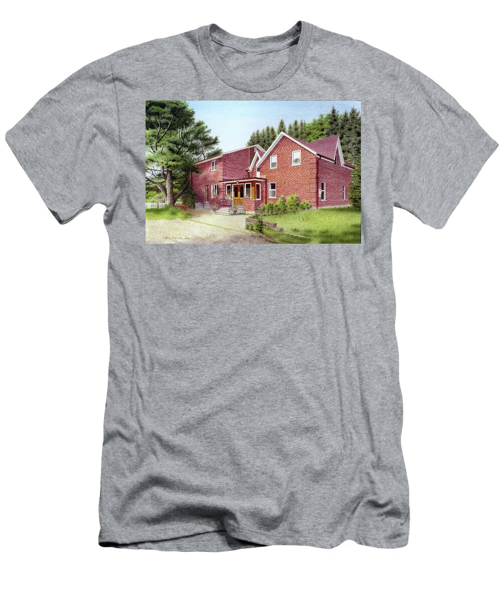 Rural Home T-Shirt featuring the painting Home sweet Home by Conrad Mieschke