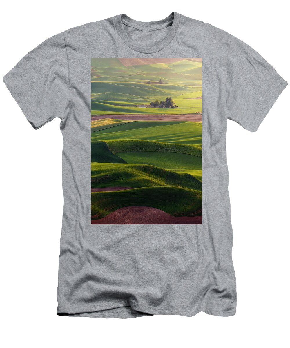 Palouse T-Shirt featuring the photograph Homestead In the Hills by Ryan Manuel