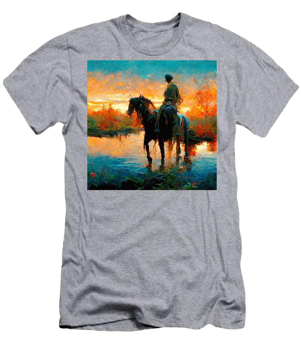 Horse T-Shirt featuring the digital art Horses #10 by Craig Boehman
