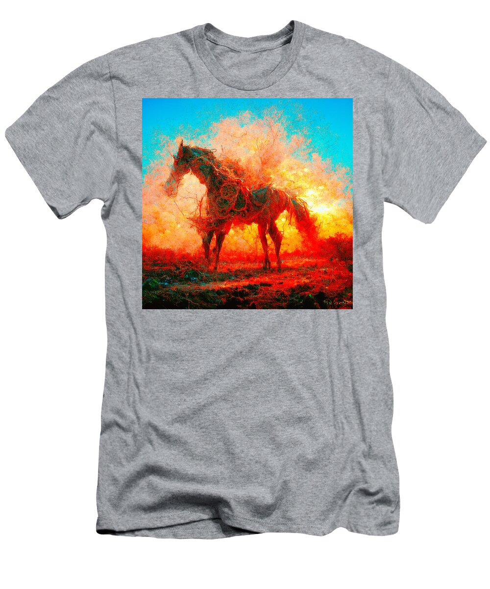 Horse T-Shirt featuring the digital art Horses #2 by Craig Boehman