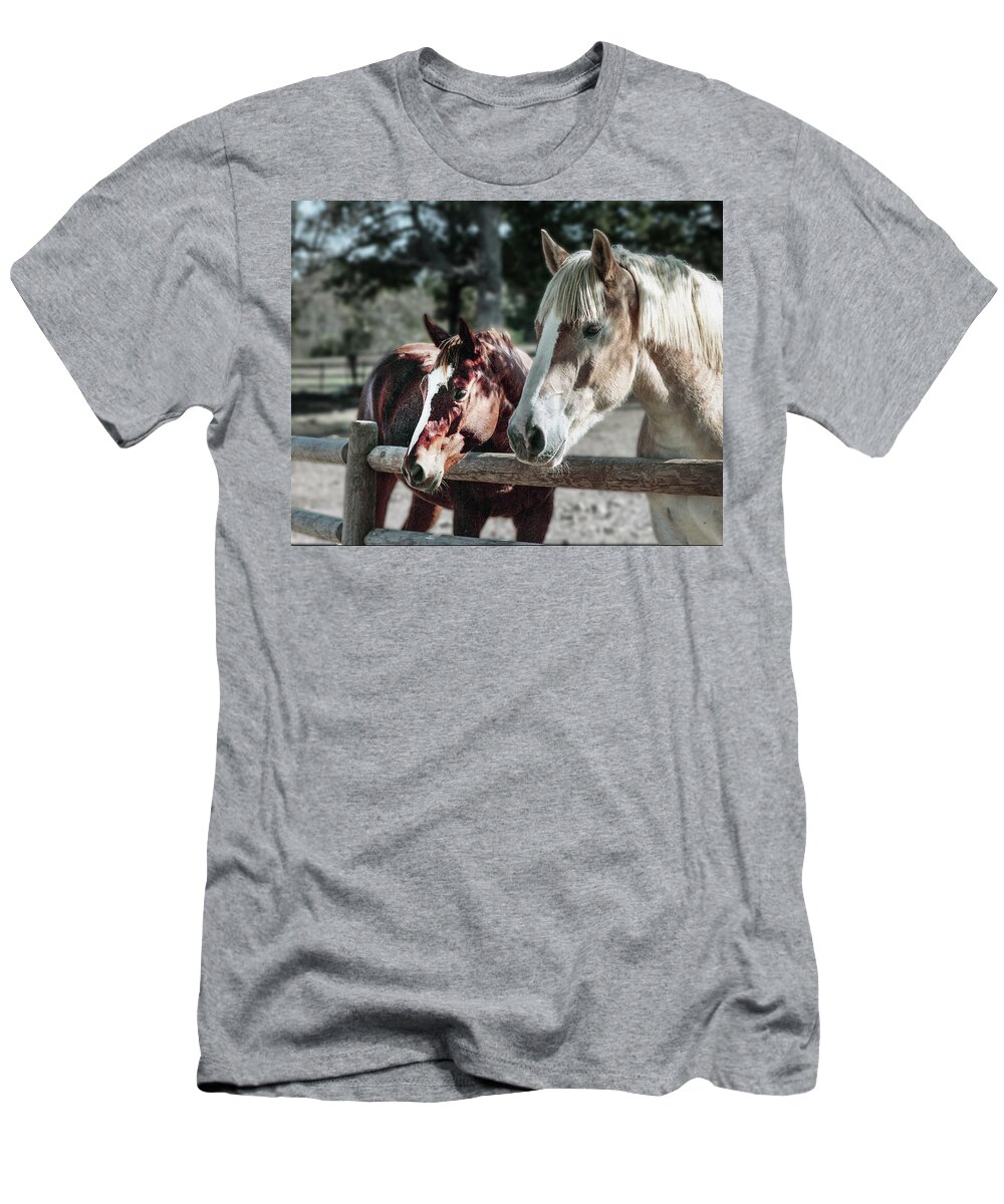 Horses T-Shirt featuring the photograph Horses by Jim Mathis