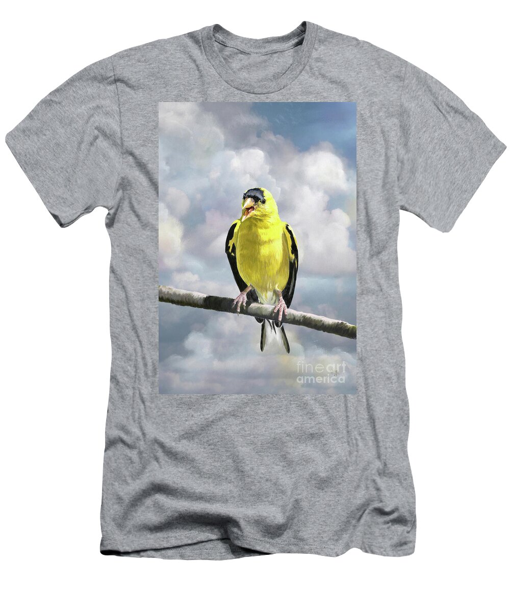 Bird T-Shirt featuring the digital art Hot And Bothered by Lois Bryan