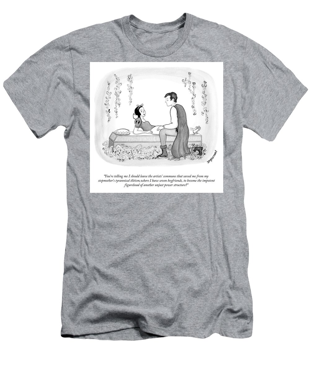 You're Telling Me I Should Leave The Artists' Commune That Saved Me From My Stepmother's Tyrannical élitism T-Shirt featuring the drawing I Have Seven Boyfriends by Amy Kurzweil
