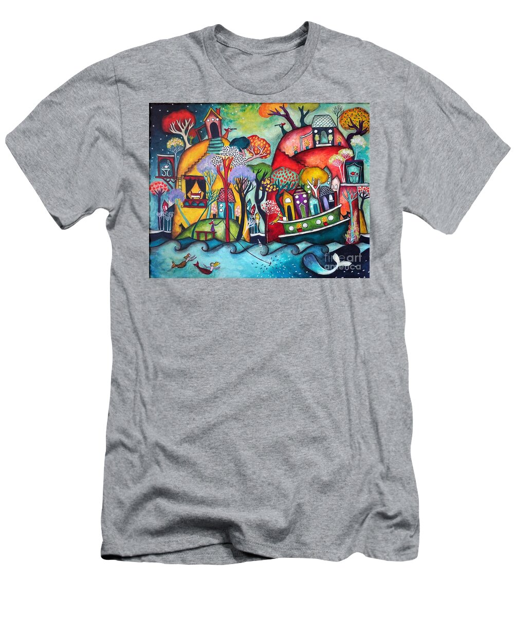 Island T-Shirt featuring the painting I See You by Chris Jeanguenat