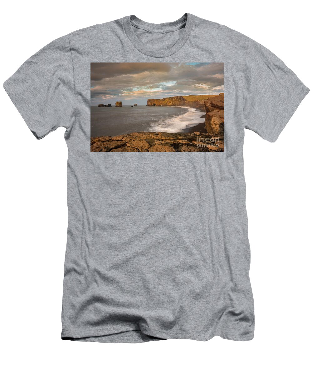 Sunrise T-Shirt featuring the photograph Iceland Coast at Sunrise by Daniel Ryan