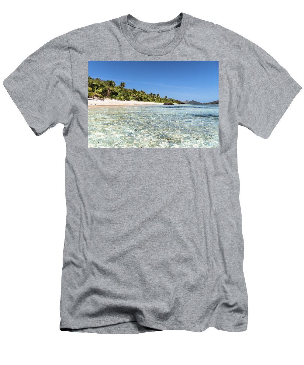 Fiji T-Shirt featuring the photograph Idyllic beach in Yasawa, Fiji by Didier Marti