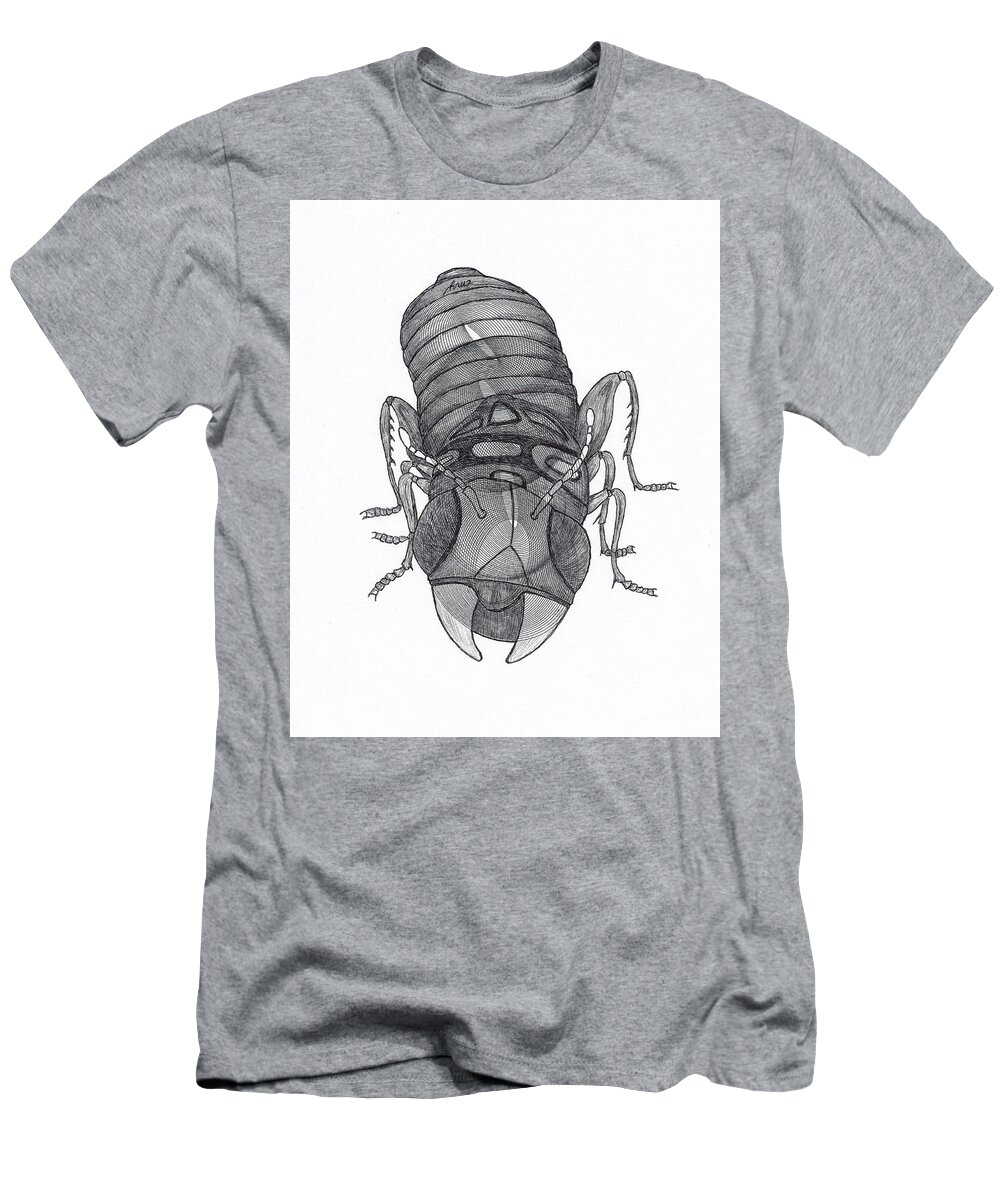 Insect T-Shirt featuring the drawing Improbable Bug by Teresamarie Yawn