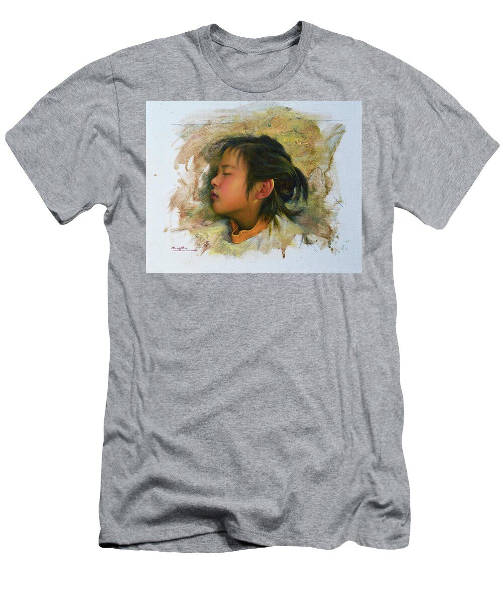 Fine Art T-Shirt featuring the painting In my Dream by Hongtao Huang