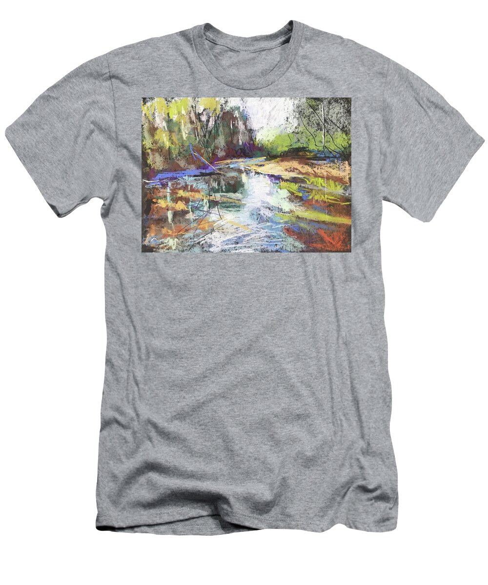 Landscape T-Shirt featuring the pastel Indian Creek by Carol Berning
