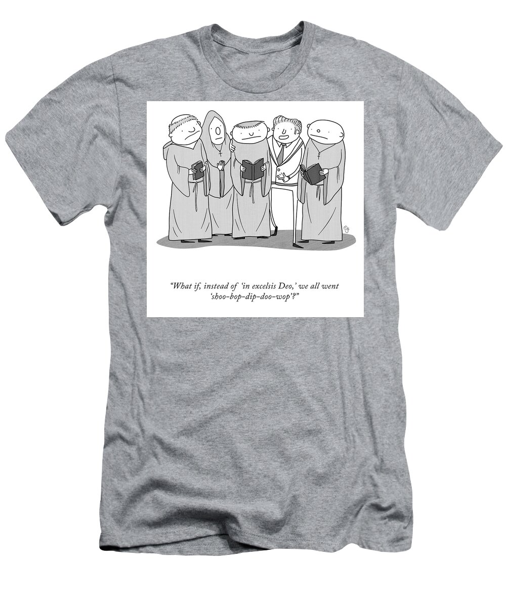 what If T-Shirt featuring the drawing Instead of In Excelsis Deo by Michael J Johnson
