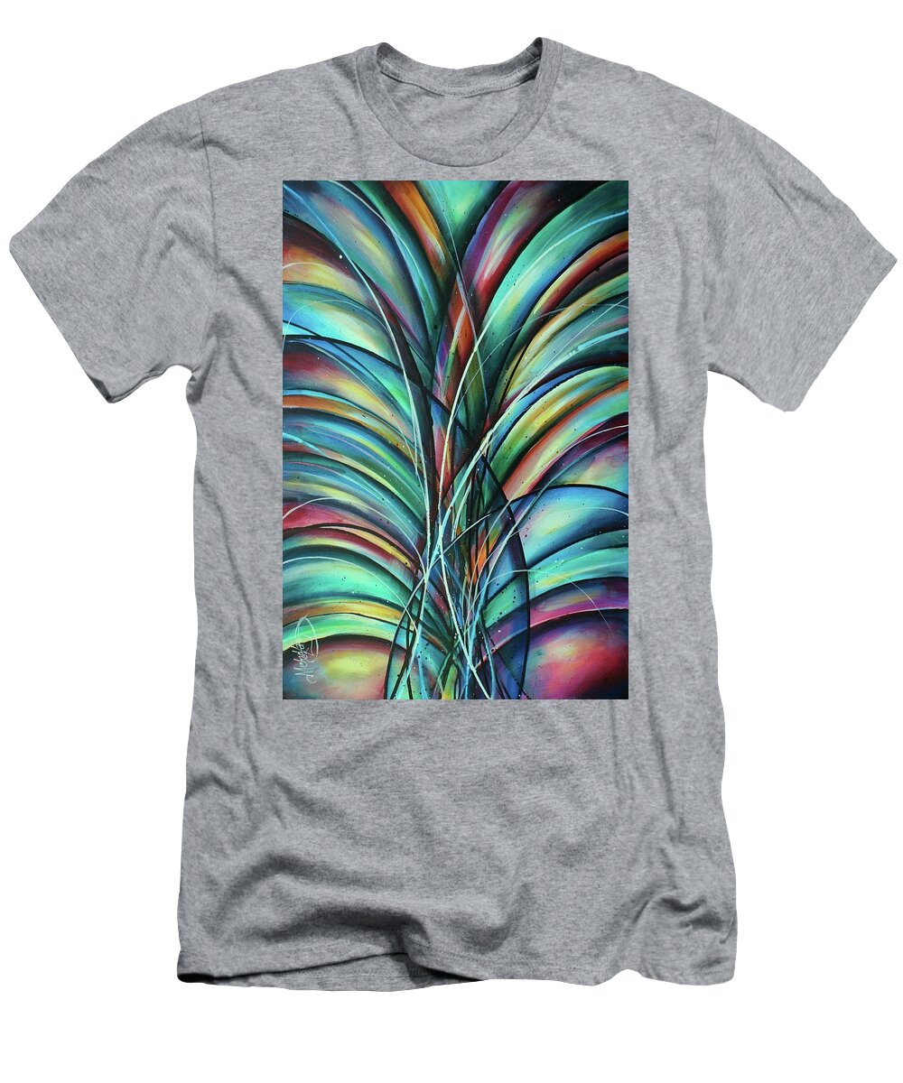 Multi Color T-Shirt featuring the painting Instinct by Michael Lang