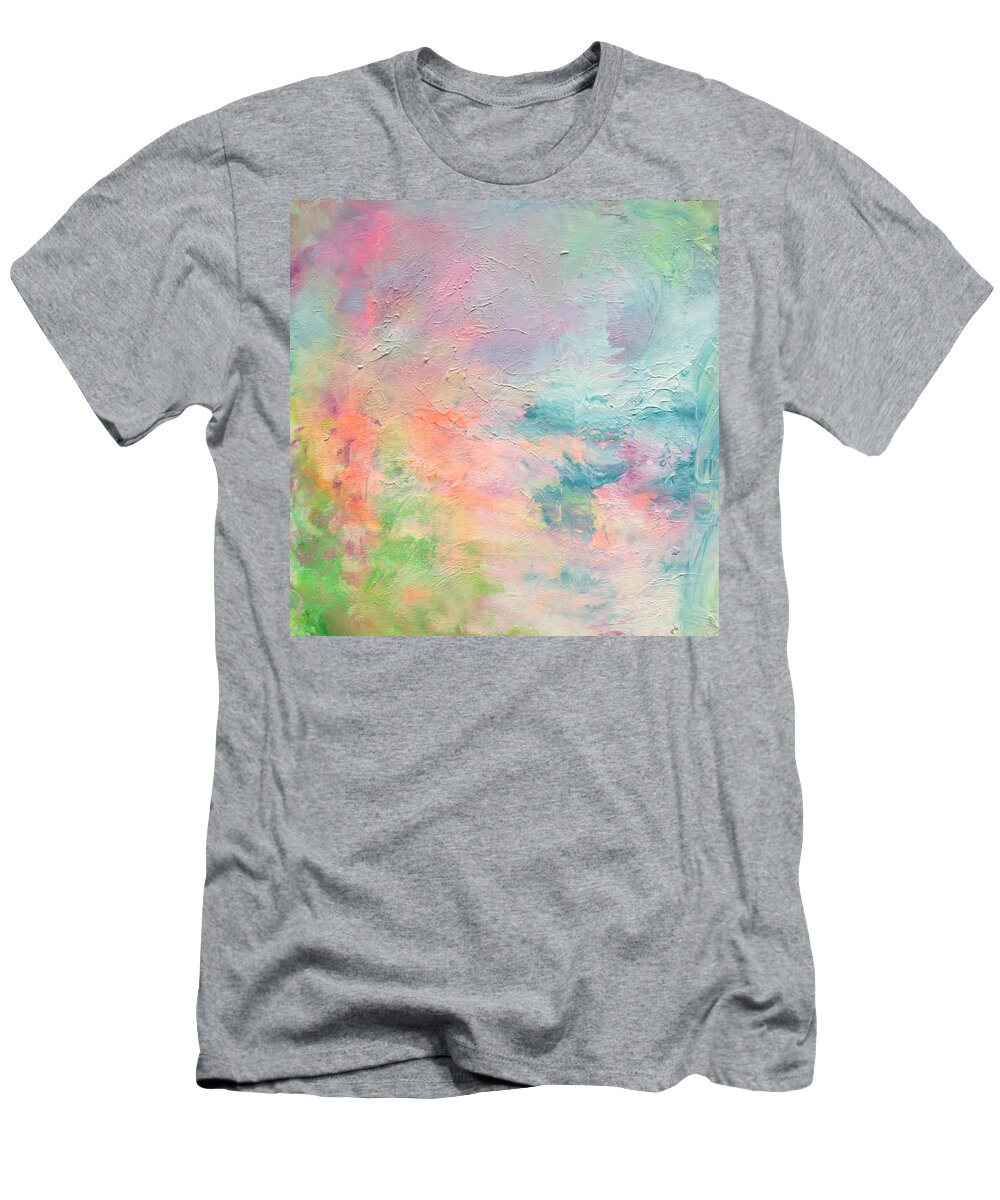 Abstract Art T-Shirt featuring the painting Into the Mist by Patty Kay Hall