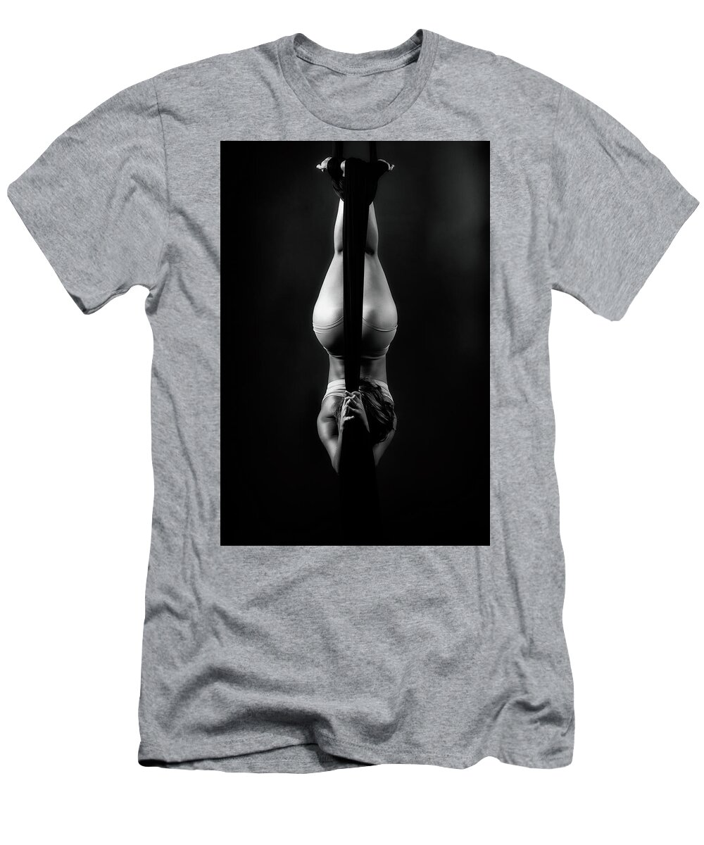 Gymnast T-Shirt featuring the photograph Inverted Hourglass On Silk by Monte Arnold