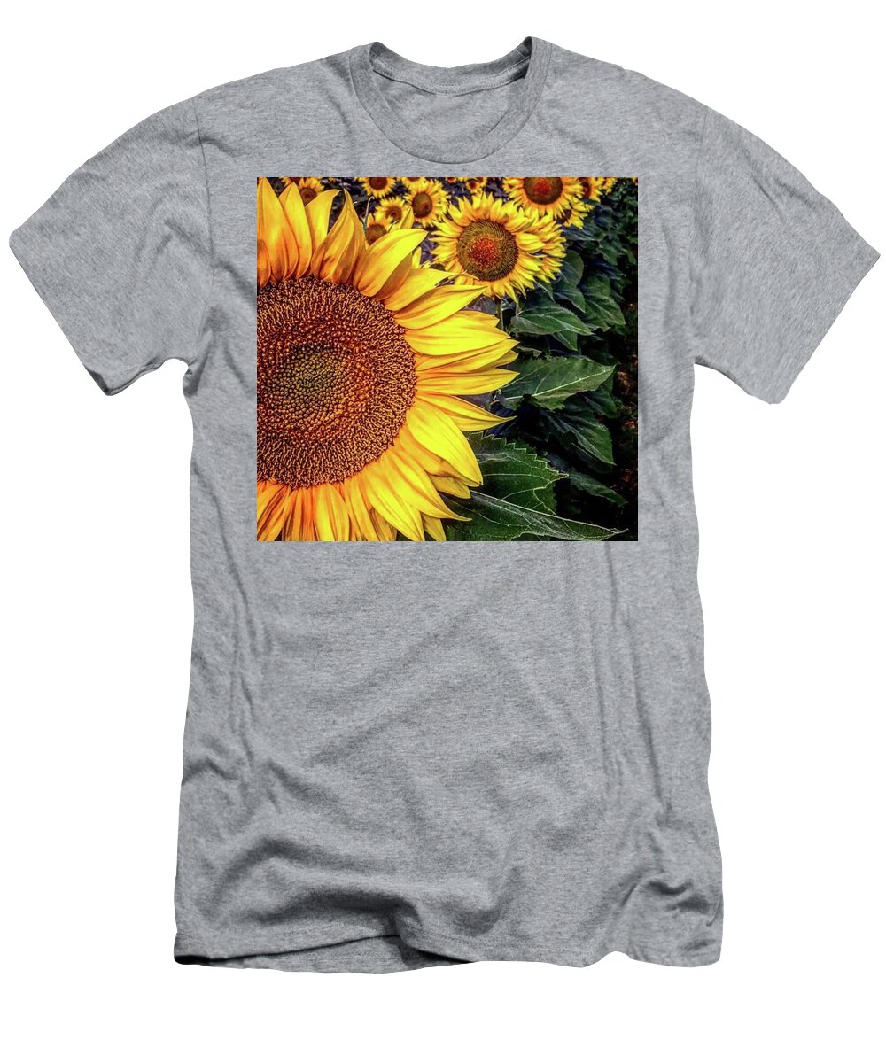 Iphonography T-Shirt featuring the photograph Iphonography Sunflower 3 by Julie Powell