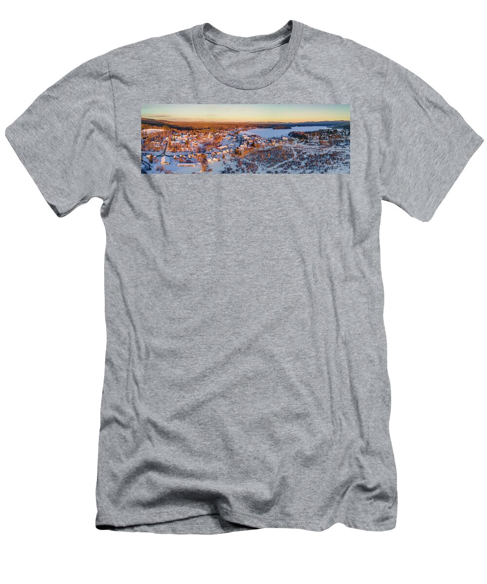 2021 T-Shirt featuring the photograph Island Pond, VT Panorama by John Rowe