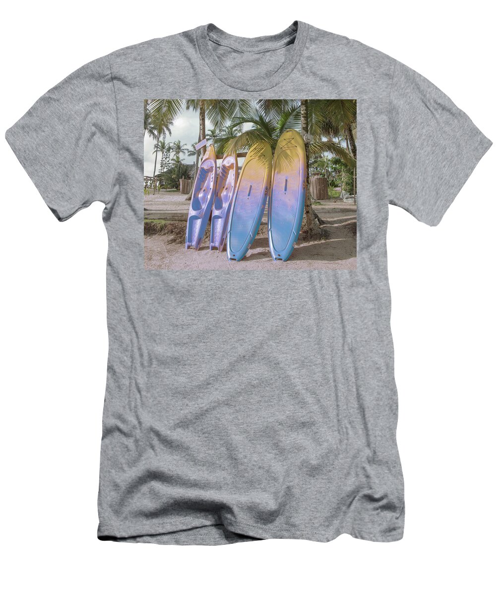 African T-Shirt featuring the photograph Island Surfboards by Debra and Dave Vanderlaan