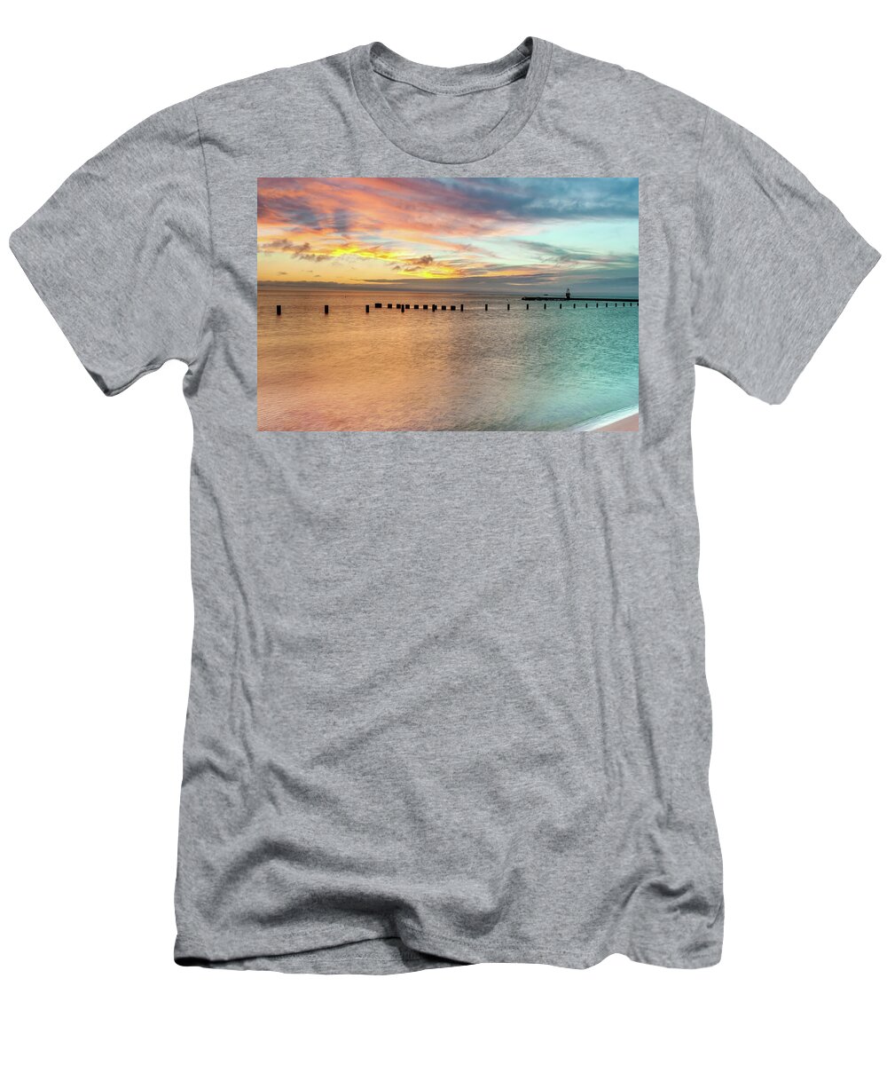 Chicago Illinois T-Shirt featuring the photograph It's A Perfect Life - Chicago Art - Lake Michigan Print - Minimalism Art by Gregory Ballos