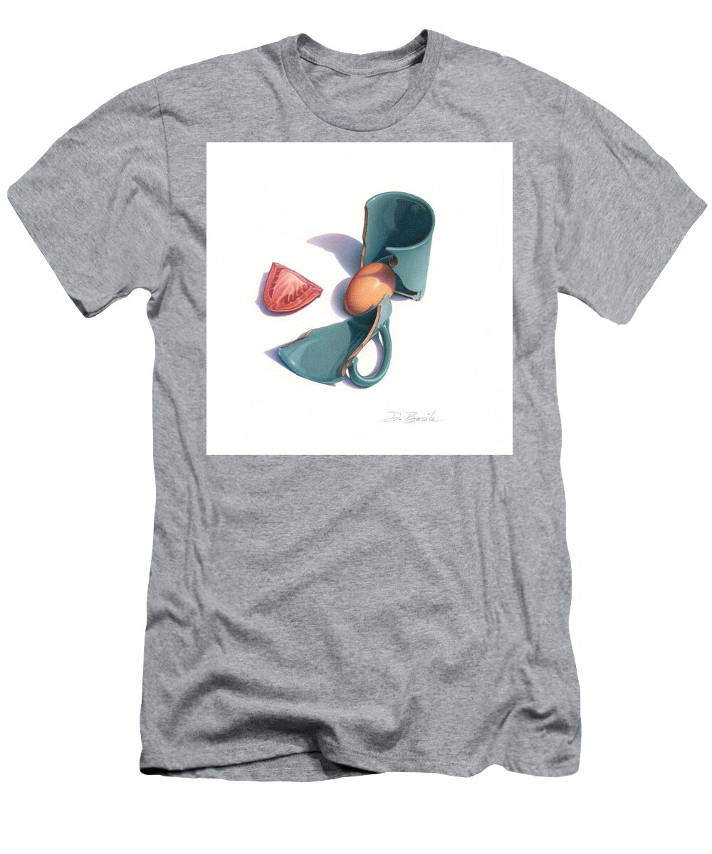 Colored Pencil T-Shirt featuring the drawing Jade Cup by Donna Basile