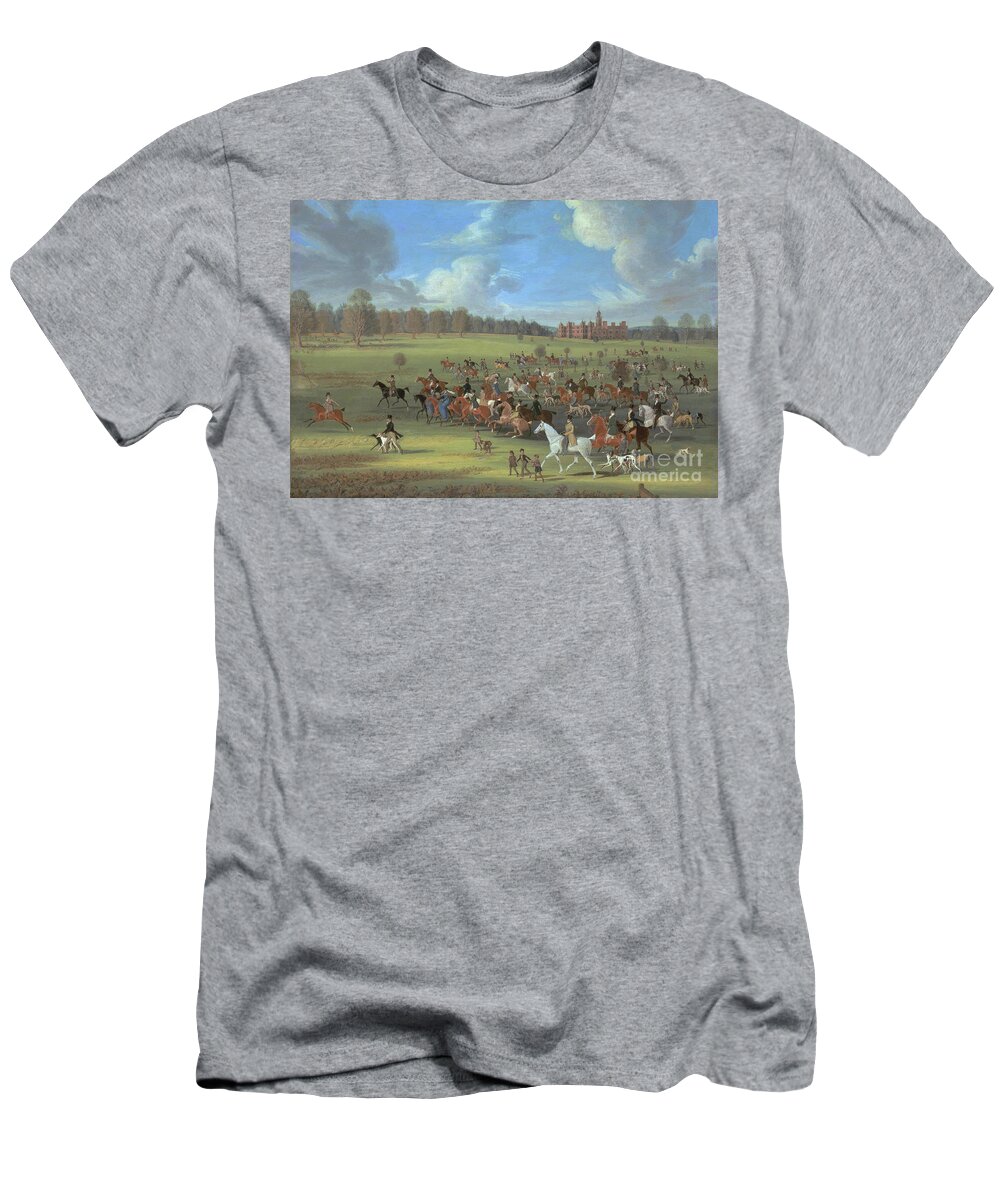 Animals T-Shirt featuring the painting James Pollard - Coursers Taking the Field at Hatfield Park, Hertfordshire, the Seat of the Marquess by James Pollard