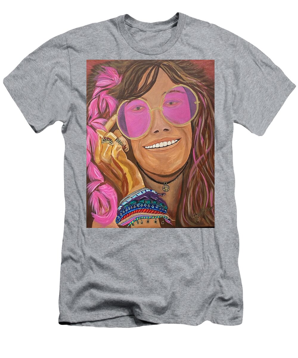  T-Shirt featuring the painting Janis Joplin by Bill Manson