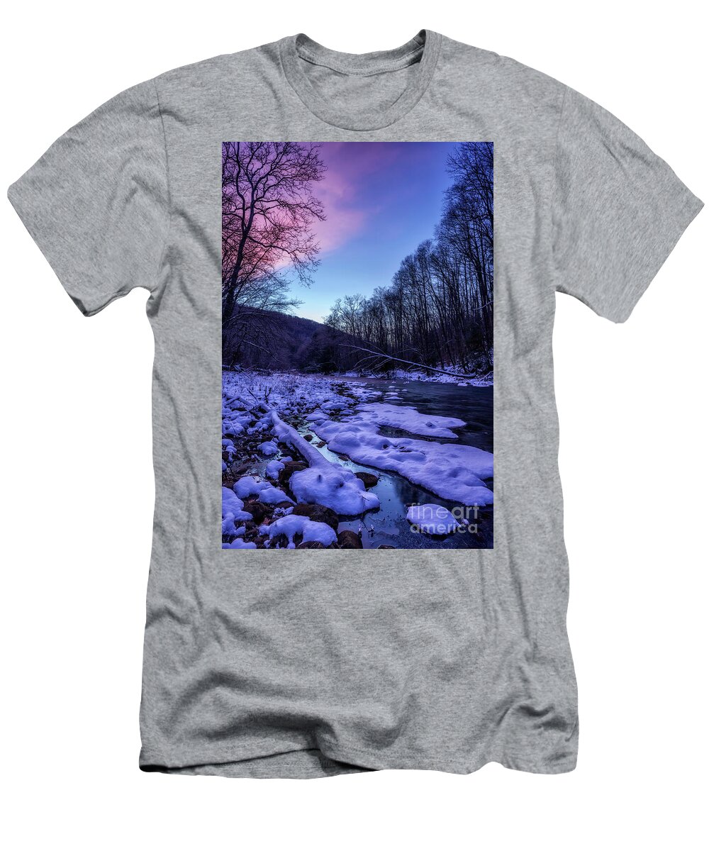 Cranberry River T-Shirt featuring the photograph January Dawn along Cranberry River by Thomas R Fletcher