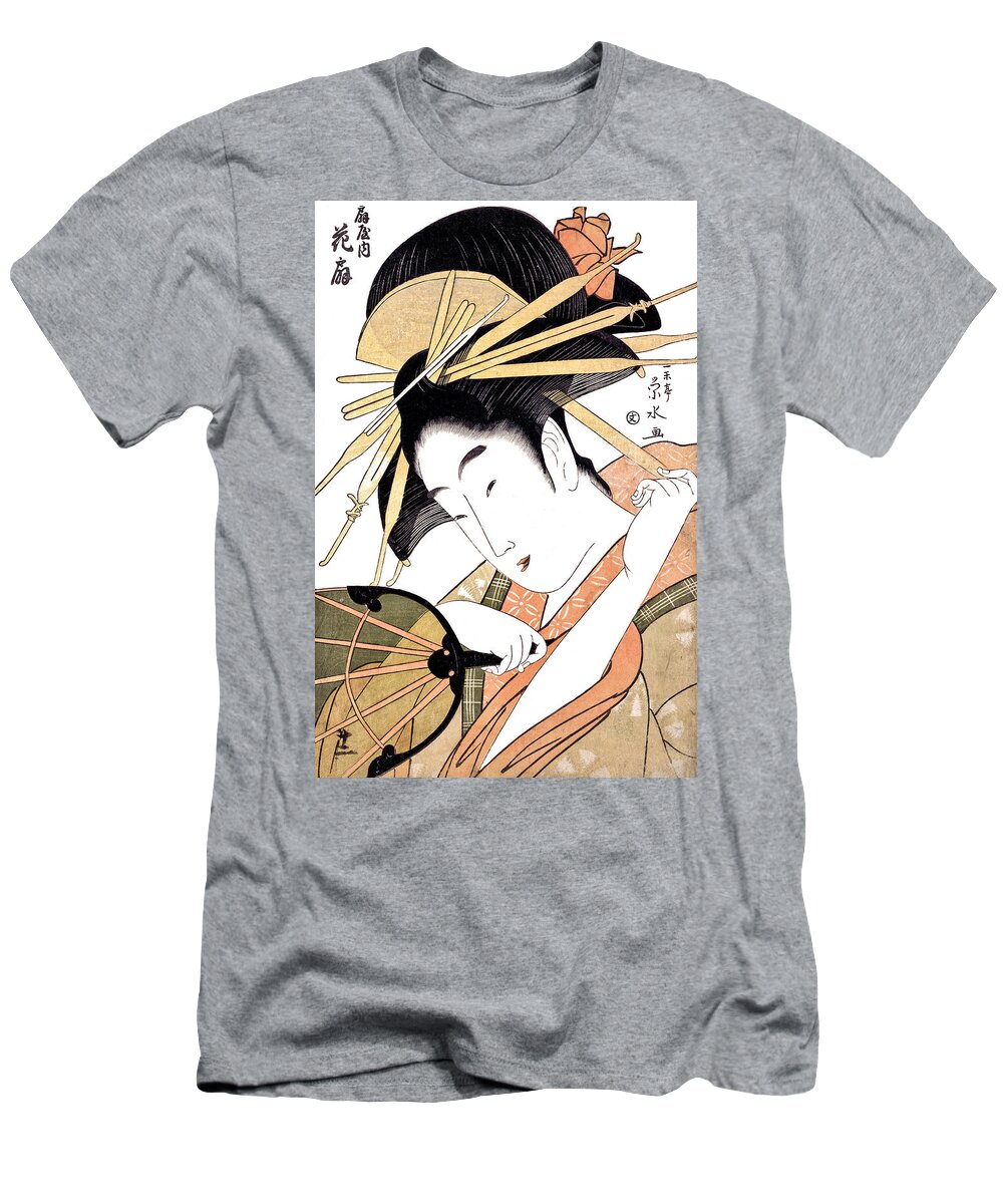 Japan T-Shirt featuring the digital art Japan, Woman Decorating Her Hair by Long Shot