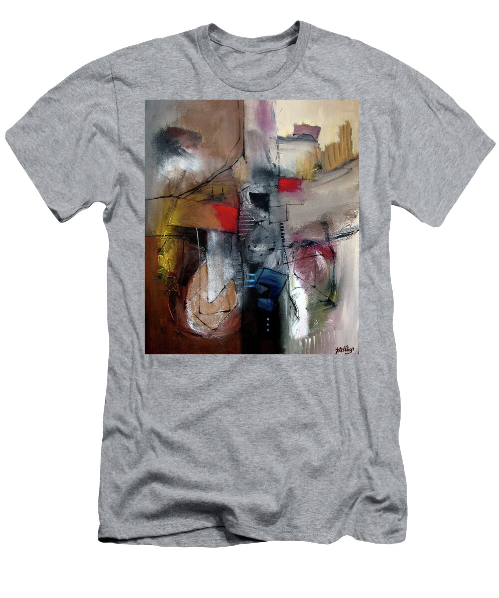 Abstract T-Shirt featuring the painting Jazz Wave by Jim Stallings