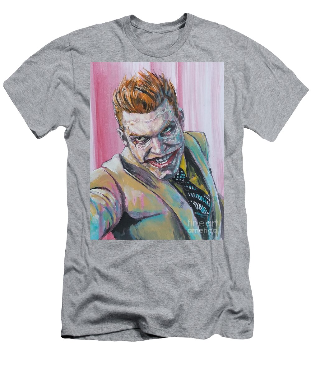 Joker T-Shirt featuring the painting Jerome Valaska Gotham Joker by Tyler Haddox