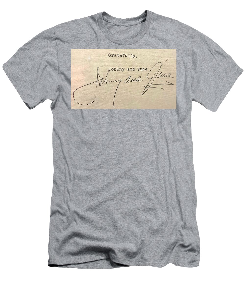 Autograph T-Shirt featuring the photograph Johnny and June by Lee Darnell