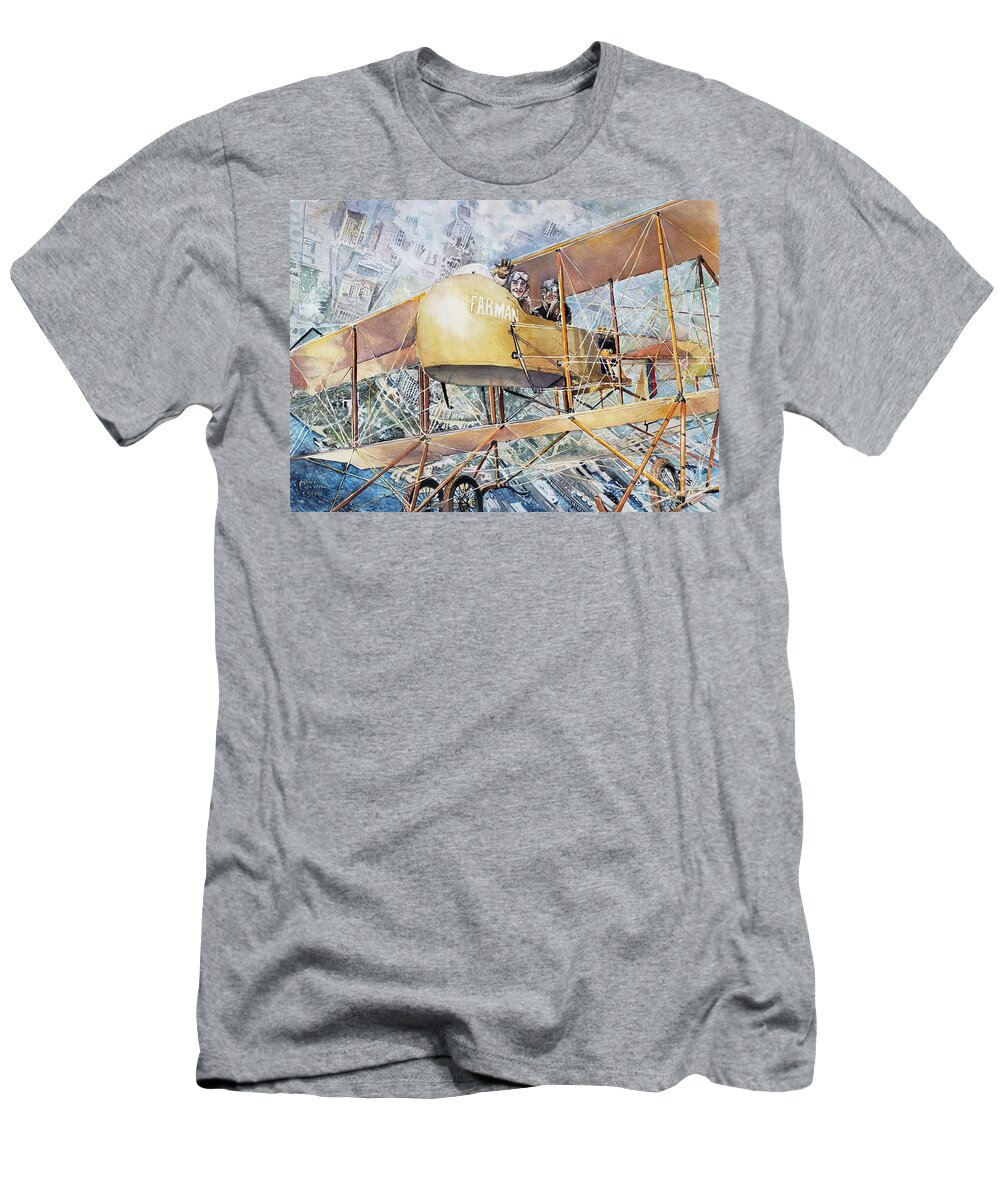 November 18 T-Shirt featuring the painting Juliette Low rides in a biplane by Merana Cadorette