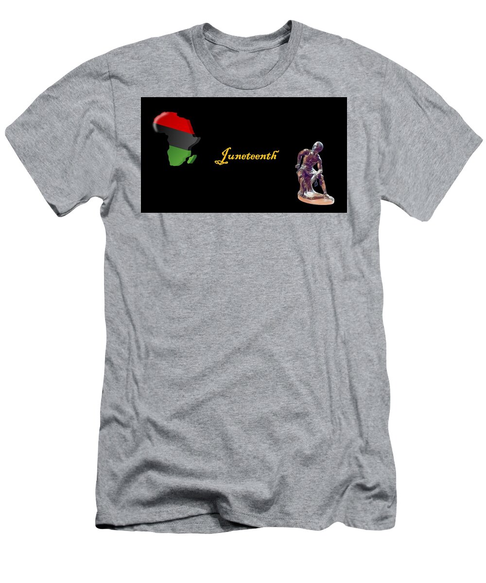 Juneteenth T-Shirt featuring the mixed media Juneteenth by Nancy Ayanna Wyatt