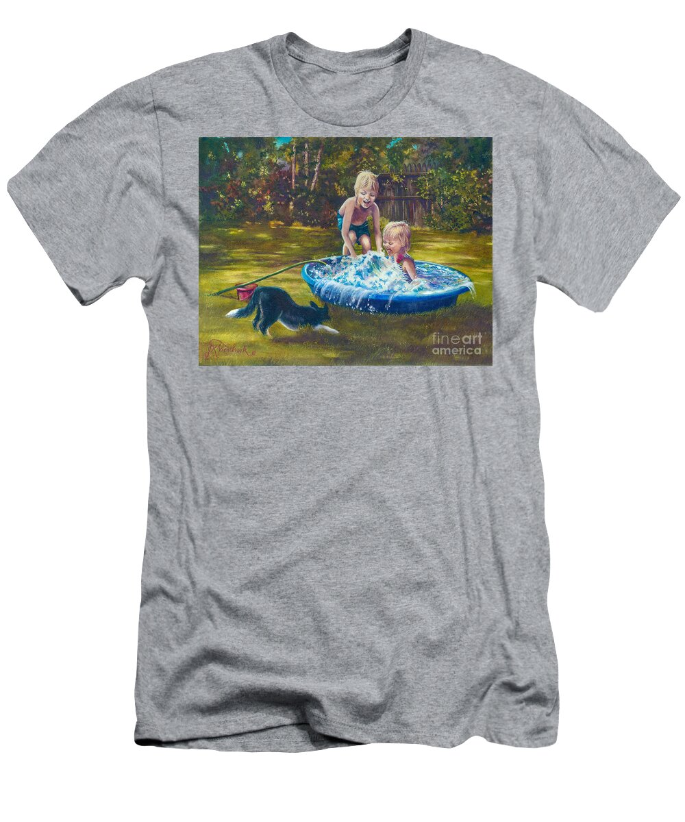 Swimming T-Shirt featuring the painting Just Add Water by Jill Westbrook