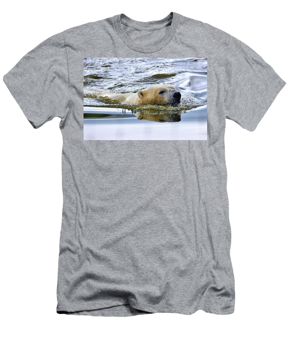 Polar Bear T-Shirt featuring the photograph Just Swimmin' by Kuni Photography